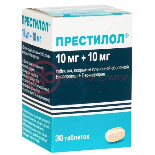 Престилол таблетки покрытые пленочной оболочкой 10мг + 10мг №30 Престилол таблетки покрытые пленочной оболочкой 10мг + 10мг №30