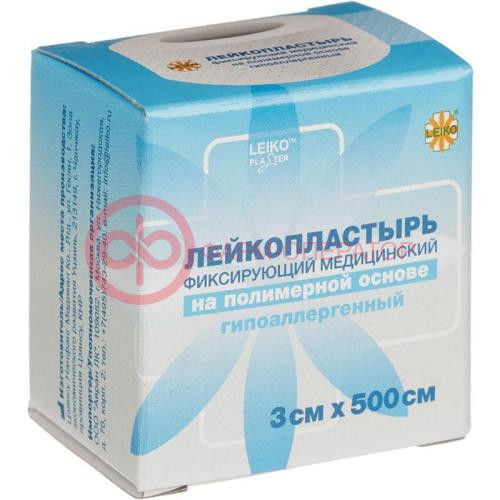 Лейко лейкопластырь фиксирующий 3х500см полим Лейко лейкопластырь фиксирующий 3х500см полим