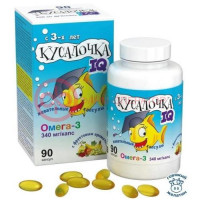 Кусалочка iq омега-3 капсулы жевательные 750мг №90 д/детей 3 +