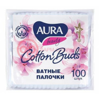 Аура бьюти палочки ватные №100 п/э