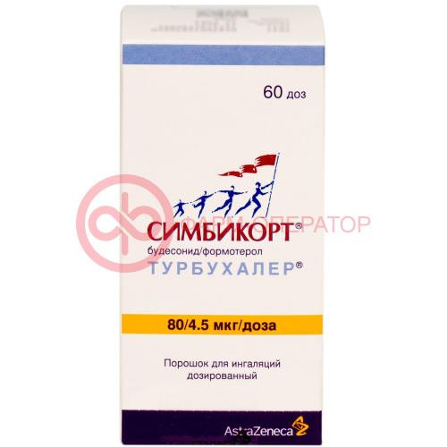 Симбикорт турбухалер порошок для ингаляций дозированный 0,08мг + 0,0045мг/доза 60доз Симбикорт турбухалер порошок для ингаляций дозированный 0,08мг + 0,0045мг/доза 60доз