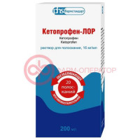 Кетопрофен-лор раствор для полоскания 16мг/мл 200мл в комплекте с мерным стаканчиком