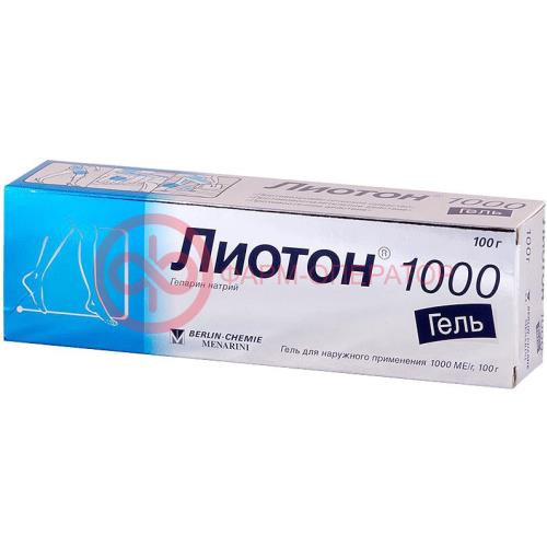 Лиотон 1000 гель для наружного применения 1000ме/г 100г Лиотон 1000 гель для наружного применения 1000ме/г 100г