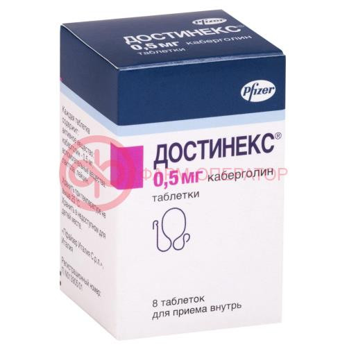 Достинекс таблетки 0.5мг №8