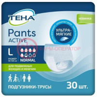 Тена пантс актив подгузники-трусы для взрослых №30 нормал лардж (l)