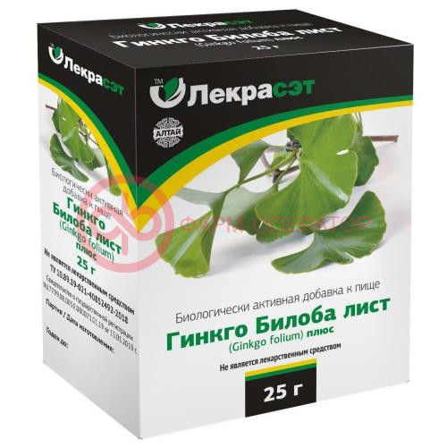 Лекрасэт фиточай 25г гинкго билоба лист плюс Лекрасэт фиточай 25г гинкго билоба лист плюс