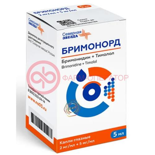 Бримонорд капли глазные 2мг/мл + 5мг/мл 5мл Бримонорд капли глазные 2мг/мл + 5мг/мл 5мл
