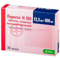 Лориста н 100 таблетки покрытые пленочной оболочкой 12.5мг + 100мг №30