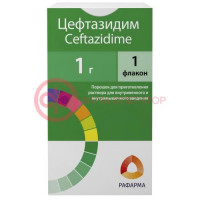 Цефтазидим порошок для приготовления раствора для внутривенного и внутримышечного введения 1000мг №1