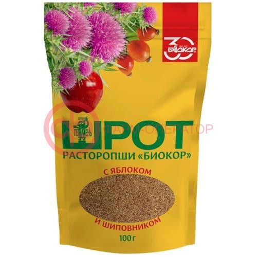 Биокор расторопши шрот 100г яблоко + шиповник