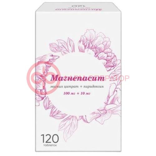 Магнепасит таблетки покрытые пленочной оболочкой 100мг + 10мг №120
