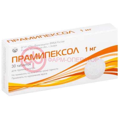 Прамипексол таблетки 1мг №30 Прамипексол таблетки 1мг №30