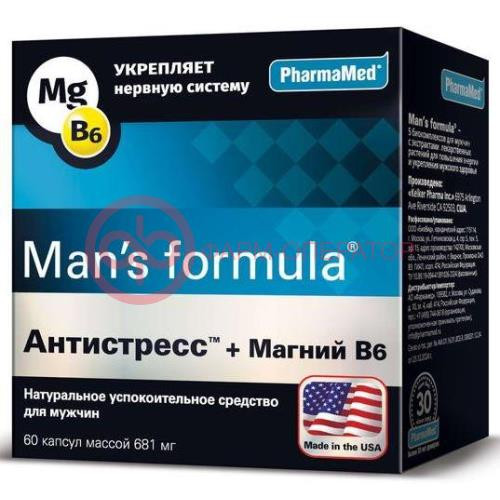 Мен-с формула капсулы №60 антистресс + магний в6 Мен-с формула капсулы №60 антистресс + магний в6