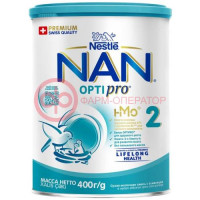 Нан 2 оптипро смесь сухая 400г с олигосахаридами 6мес +