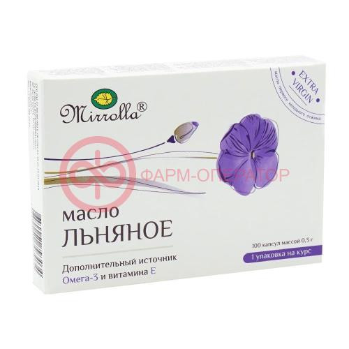 Мирролла экстра верджин капсулы 300мг №100 масло льняное Мирролла экстра верджин капсулы 300мг №100 масло льняное