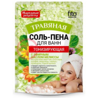 Народные рецепты соль-пена для ванн 200г тонизир. травяная