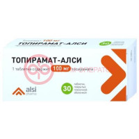 Топирамат-алси таблетки покрытые пленочной оболочкой 100мг №30