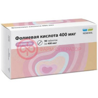 Фолиевая кислота пренаталь таблетки 400мкг 100мг №90