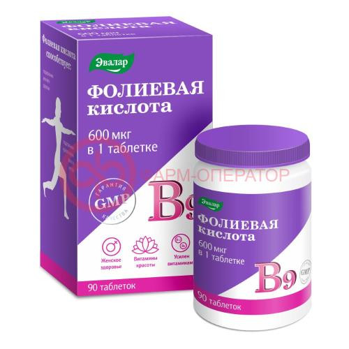 Эвалар фолиевая кислота таблетки №90 витамины в12 + в6 Эвалар фолиевая кислота таблетки №90 витамины в12 + в6