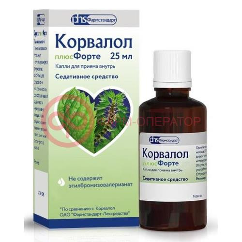 Корвалол плюсфорте капли для приема внутрь 25мл Корвалол плюсфорте капли для приема внутрь 25мл
