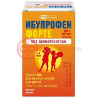 Ибупрофен форте суспензия для приема внутрь для детей 40мг/мл 80мл/100г б/ароматизатора /в комплекте с мерным шприцем/