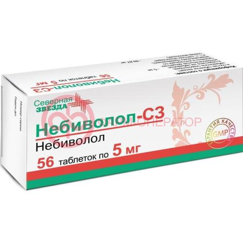 Небиволол-сз таблетки 5мг №56 Небиволол-сз таблетки 5мг №56