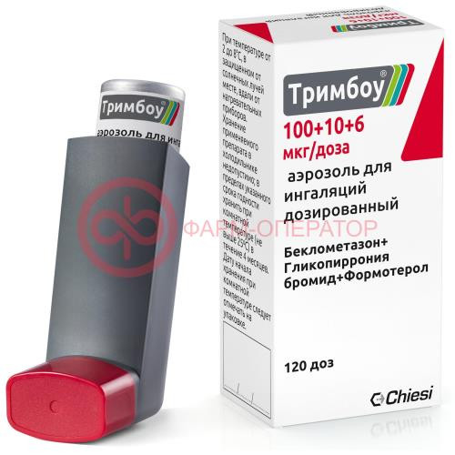 Тримбоу аэрозоль для ингаляций дозированный 100 + 10 + 6мкг/доза (120доз)