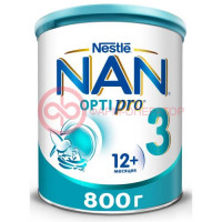Нан 3 оптипро молочко детское 800г с олигосахаридами 12мес +