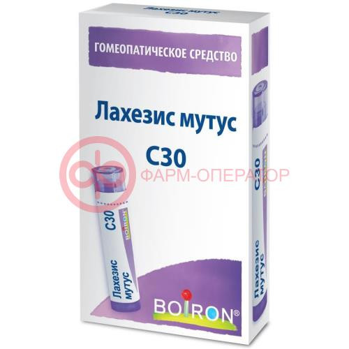 Лахезис мутус с30 гранулы гомеопатические 4г монокомп препар животн происх Лахезис мутус с30 гранулы гомеопатические 4г монокомп препар животн происх
