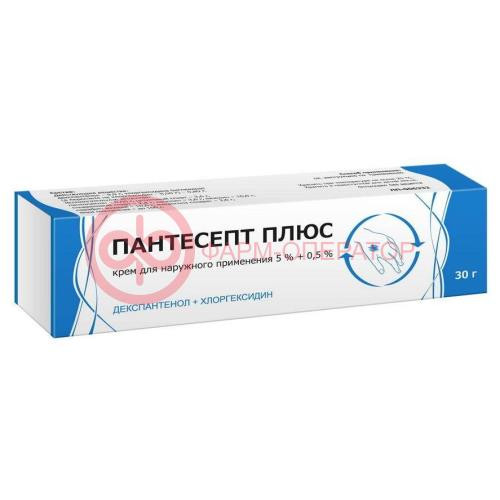 Пантесепт плюс крем для наружного применения 5% + 0.5% 30г Пантесепт плюс крем для наружного применения 5% + 0.5% 30г