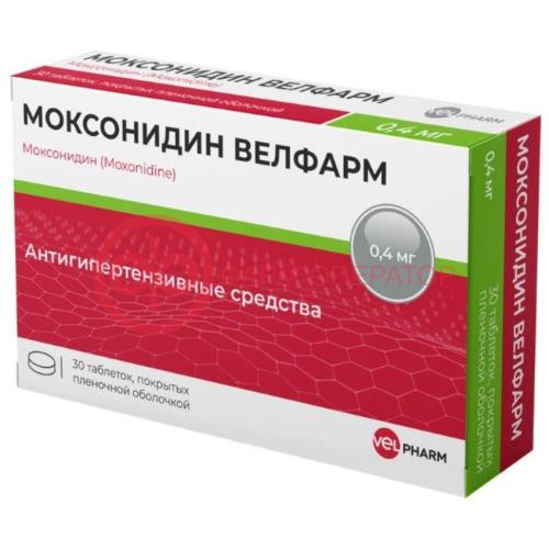 Моксонидин велфарм таблетки покрытые пленочной оболочкой 0,4мг №30