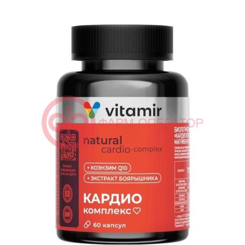 Витамир кардио комплекс боярышник + калий + магний + q10 капсулы 417мг №60 Витамир кардио комплекс боярышник + калий + магний + q10 капсулы 417мг №60